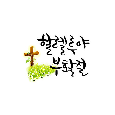 문자 꽃 기독교 십자가 일러스트 캘리그라피 부활절 한글 사람없음 국내일러스트 AI파일 식물 기념일 종교 파일형식 벡터