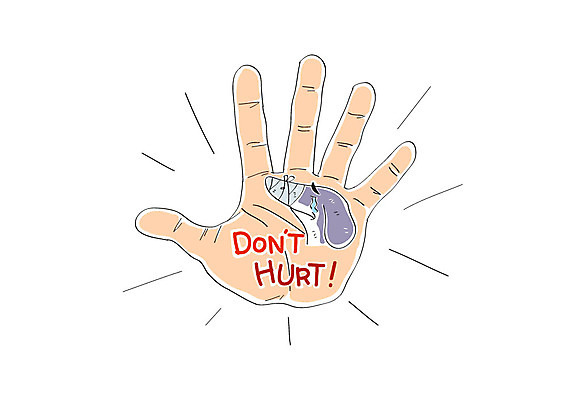 동물 일러스트 손바닥 신체부위 강아지 동물학대 붕대 동물보호 국내일러스트 AI파일 손 사람 반려동물 개 학대 사회이슈 파일형식 벡터