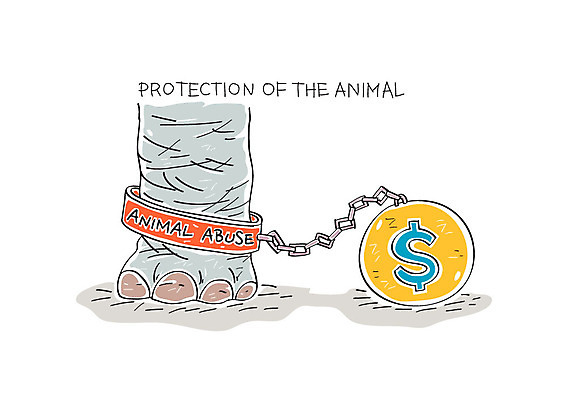 동물 일러스트 코끼리 사람없음 동물학대 동물보호 족쇄 국내일러스트 AI파일 포유류 학대 사회이슈 파일형식 벡터