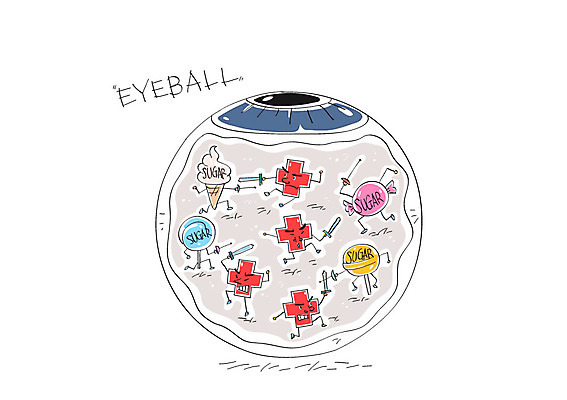 일러스트 막대사탕 사람없음 칼 장기 눈동자 설탕 아이스크림콘 칼싸움 국내일러스트 AI파일 신체 사탕 눈_신체부위 싸움 콘 파일형식 벡터