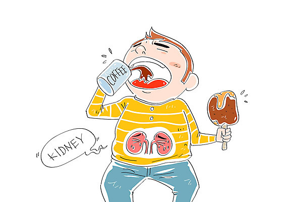 남자 커피 일러스트 한명 성인 치킨 신장 장기 먹기 국내일러스트 AI파일 1 음료 신체 모션 사람 비뇨기관 닭고기요리 파일형식 벡터