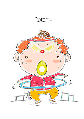 편집 편집이미지 여자 다이어트 사람모양 한명 훌라후프 아보카도 이미지편집 AI파일 모양 1 과일 건강 사람 파일형식 벡터