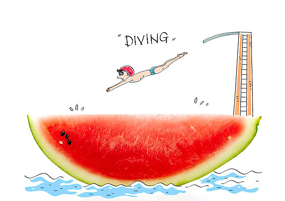 편집 편집이미지 남자 수박 한명 성인 다이빙 다이빙대 이미지편집 AI파일 1 과일 사람 수영 수중스포츠 파일형식 벡터