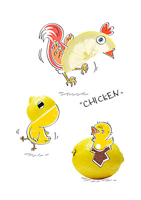 편집 편집이미지 병아리 사람없음 닭 레몬 새알 이미지편집 AI파일 과일 조류 파일형식 벡터