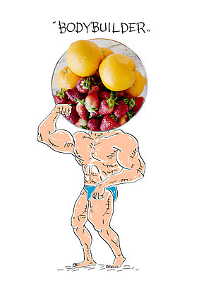 편집 편집이미지 남자 오렌지 딸기 사람모양 한명 보디빌더 이미지편집 AI파일 모양 1 과일 사람 보디빌딩 파일형식 벡터