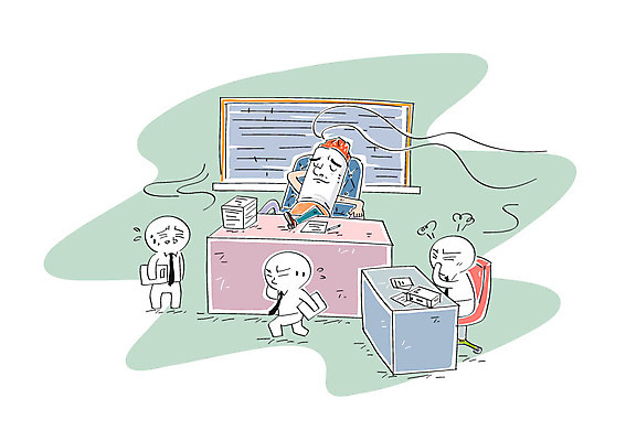 일러스트 사람모양 흡연 담배 사무실 책상 담배꽁초 담배연기 국내일러스트 AI파일 모양 가구 비즈니스 연기 파일형식 벡터