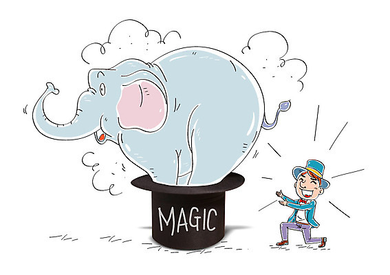 편집 편집이미지 남자 코끼리 한명 성인 취미 마술 마술사 마술사모자 마술사복장 이미지편집 AI파일 모자_잡화 1 옷 포유류 사람 파일형식 벡터