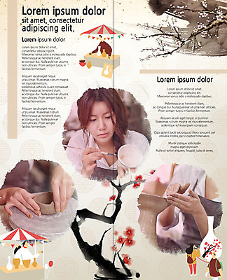 PSD 템플릿 편집 그릇 표지디자인 북디자인 출판디자인 여자 남자 꽃 내지 리플렛 2단접지 북커버 팜플렛 여러명 상반신 20대 성인 한국인 나뭇가지 붓 파라솔 도자기 작업실 도자기공예 도자기공방 이미지템플릿 나무 식물 식기 다수 사람 동양인 청년 공예 파일형식