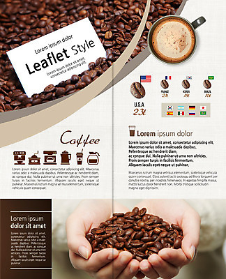 PSD 템플릿 편집 표지디자인 북디자인 출판디자인 내지 커피 음식 리플렛 2단접지 북커버 주전자 팜플렛 컵 원두 성조기 태극기 커피메이커 손모으기 일장기 브라질국기 테이크아웃컵 프랑스국기 핸드밀 이미지템플릿 식기 음료 주방용품 손짓 국기 커피용품 파일형식
