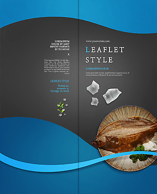 PSD 템플릿 편집 접시 표지디자인 북디자인 출판디자인 표지 음식 리플렛 2단접지 북커버 식재료 파슬리 어류 팜플렛 사람없음 얼음 해산물 광어 이미지템플릿 자연요소 식기 채소 수중동물 파일형식