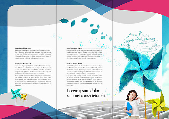 PSD 템플릿 편집 표지디자인 북디자인 출판디자인 어린이교육 교육 내지 어린이 리플렛 생각 북커버 3단접지 날리기 나뭇잎 한명 소녀 팜플렛 상반신 책 한국인 바람개비 미로 이미지템플릿 1 여자 잎 모션 사람 동양인 파일형식