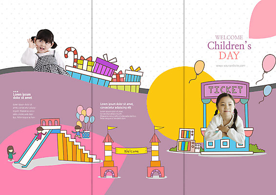 PSD 템플릿 편집 표지디자인 북디자인 출판디자인 기념일 표지 어린이 리플렛 북커버 3단접지 지팡이 소녀 팜플렛 여러명 상반신 선물상자 놀이공원 한국인 깃발 성 티켓 미끄럼틀 어린이날 풍선 티켓박스 이미지템플릿 건축물 여자 다수 선물 사람 동양인 이벤트 상자 테마파크 놀이기구 파일형식
