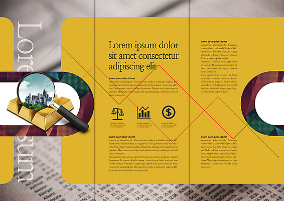 PSD 템플릿 편집 표지디자인 북디자인 출판디자인 내지 리플렛 북커버 비즈니스 3단접지 돋보기 그래프 빌딩 팜플렛 사람없음 금융 달러 신문 금괴 양팔저울 이미지템플릿 돈 저울 건물 간행물 경제 뉴스 황금 파일형식