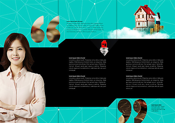 PSD 템플릿 편집 표지디자인 북디자인 출판디자인 여자 남자 내지 리플렛 북커버 비즈니스 3단접지 부동산 주택 웃음 팜플렛 20대 성인 두명 뒷모습 팔짱 동전 한국인 비즈니스맨 비즈니스우먼 따옴표 집모양 이미지템플릿 모양 뷰포인트 돈 모션 표정 사람 동양인 청년 건물 직장인 재산 파일형식