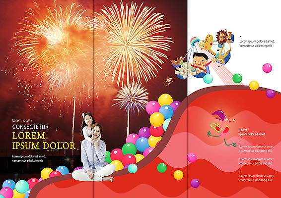 PSD 동물 템플릿 편집 표지디자인 북디자인 출판디자인 여자 남자 딸 내지 어린이 리플렛 북커버 3단접지 공 조류 엄마 코끼리 불꽃놀이 앉기 소녀 소년 팜플렛 성인 세명 놀이공원 한국인 사자 기린 회전그네 이미지템플릿 포유류 가족 모션 놀이 사람 동양인 테마파크 놀이기구 파일형식