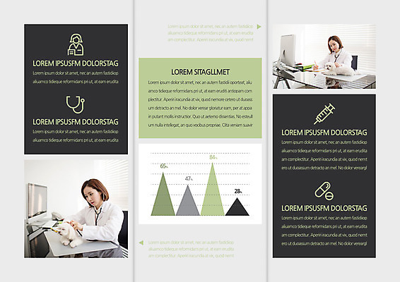 템플릿 편집 표지디자인 북디자인 출판디자인 여자 내지 리플렛 북커버 3단접지 의학 청진기 그래프 사람모양 주사기 팜플렛 상반신 성인 두명 30대 알약 모니터 한국인 의사가운 개 책상 동물병원 수의사 이미지템플릿 AI파일 모양 가구 포유류 의료기기 병원 사람 동양인 장년 컴퓨터 약 의사 가운 파일형식 벡터