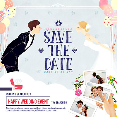 PSD 템플릿 커플 여자 남자 웨딩드레스 웹템플릿 결혼 이벤트페이지 이벤트 여러명 성인 한국인 다이아몬드 폴라로이드사진 풍선 이미지템플릿 드레스 다수 관계 사람 동양인 보석 폴라로이드 페이지 파일형식