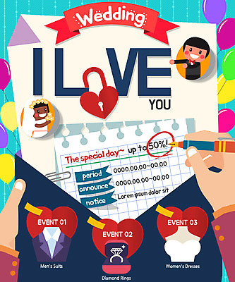 PSD 템플릿 커플 여자 남자 웨딩드레스 웹템플릿 결혼 이벤트페이지 자물쇠 정장 턱시도 이벤트 성인 두명 만년필 풍선 다이아몬드반지 이미지템플릿 드레스 옷 관계 사람 펜 반지 페이지 파일형식