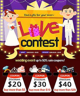PSD 템플릿 커플 여자 남자 웨딩드레스 웹템플릿 결혼 이벤트페이지 이벤트 성인 두명 선물상자 할인쿠폰 이미지템플릿 드레스 관계 선물 사람 상자 쿠폰 페이지 파일형식