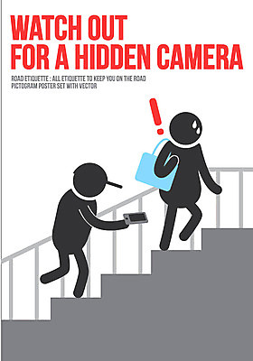 모자 포스터 가방 일러스트 사람모양 두명 스마트폰 픽토그램 계단 예절 느낌표 몰래카메라 변태 로드에티켓 국내일러스트 AI파일 모양 기호 잡화 사람 핸드폰 스마트기기 카메라 파일형식 벡터