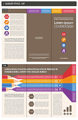 템플릿 교육 ZIP 리플렛 색연필 사람없음 책 인디자인 INDD 이미지템플릿 학용품 파일형식