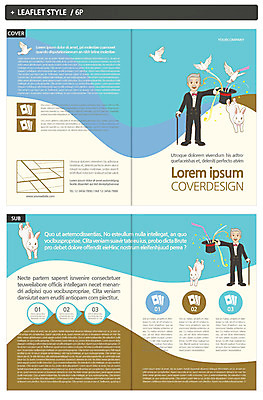 템플릿 노년 남자 ZIP 리플렛 성인 두명 마술 마술사 토끼 비둘기 마술사모자 마술쇼 반려 인디자인 INDD 이미지템플릿 모자_잡화 포유류 조류 사람 반려동물 파일형식