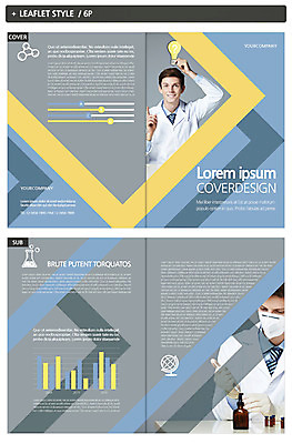 외국인 템플릿 남자 ZIP 리플렛 실험 성인 두명 실험복 연구원 전구모양 인디자인 INDD 이미지템플릿 모양 직업 전구 사람 인종 가운 파일형식