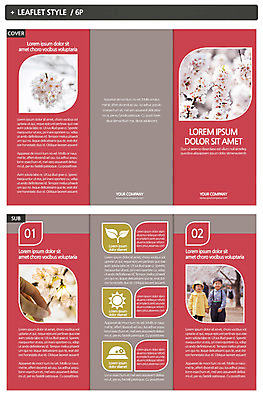 템플릿 여자 남자 ZIP 어린이 리플렛 두명 봄 한국인 벚꽃 인디자인 INDD 이미지템플릿 계절 꽃 사람 동양인 파일형식