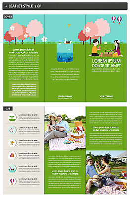 외국인 템플릿 여자 남자 ZIP 리플렛 여러명 성인 봄 벚꽃 도시락 봄소풍 인디자인 INDD 이미지템플릿 계절 꽃 음식 다수 사람 인종 소풍 파일형식