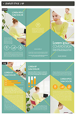 외국인 템플릿 여자 교육 ZIP 리플렛 여러명 연필 인디자인 INDD 이미지템플릿 다수 학용품 사람 인종 필기구 파일형식