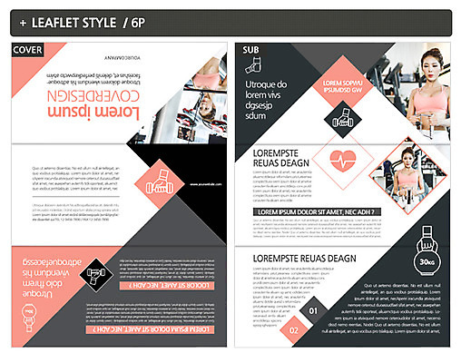 템플릿 여자 ZIP 리플렛 성인 세명 운동 헬스 헬스장 한국인 인디자인 INDD 이미지템플릿 건강 사람 동양인 파일형식