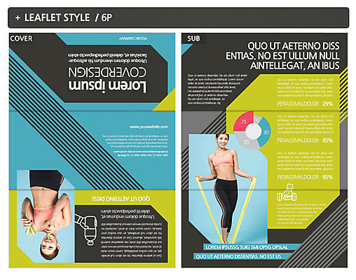 템플릿 여자 ZIP 리플렛 성인 두명 운동 한국인 인디자인 INDD 이미지템플릿 건강 사람 동양인 파일형식