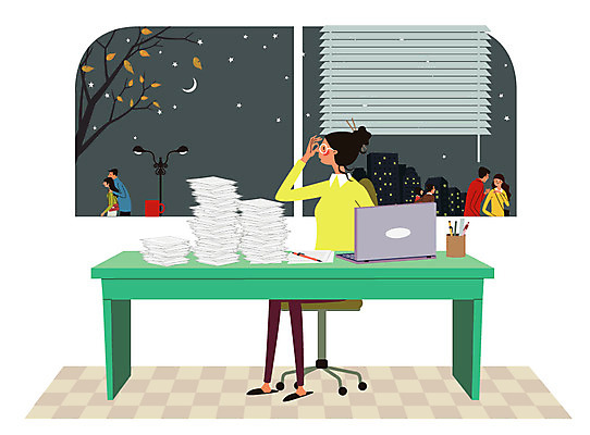 커플 여자 남자 일러스트 창문 여러명 성인 노트북 사무실 블라인드 야근 서류더미 워커홀릭 혼자 국내일러스트 AI파일 다수 비즈니스 관계 사람 전자제품 업무 커튼 문서 파일형식 벡터 더미