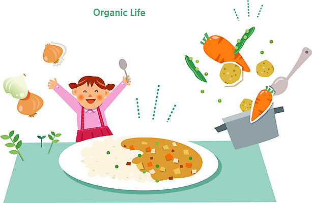 여자 어린이 채소 일러스트 양파 감자 한명 숟가락 당근 냄비 유기농 완두콩 카레 국내일러스트 AI파일 1 웰빙 음식 콩 뿌리채소 수저 사람 솥 파일형식 벡터