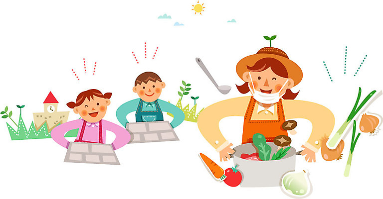 여자 남자 어린이 채소 일러스트 학교 양파 성인 세명 버섯 당근 국자 유기농 식판 급식 국내일러스트 AI파일 웰빙 교육 주방용품 뿌리채소 사람 파일형식 벡터