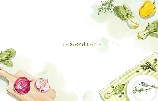 PSD 접시 백그라운드 포크 채소 일러스트 양파 수채화 파프리카 도마 사람없음 라이프 완두콩 청경채 감성 로즈메리 국내일러스트 식기 컨셉 주방용품 콩 생활 허브 파일형식