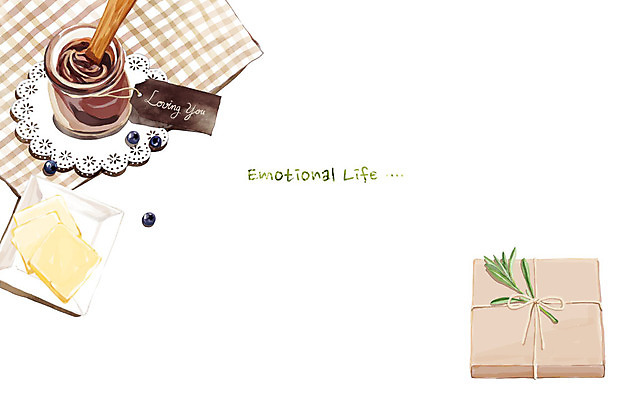 PSD 백그라운드 일러스트 수채화 사람없음 라이프 선물상자 잼 식빵 블루베리 감성 국내일러스트 빵 컨셉 과일 선물 생활 상자 소스_음식 파일형식