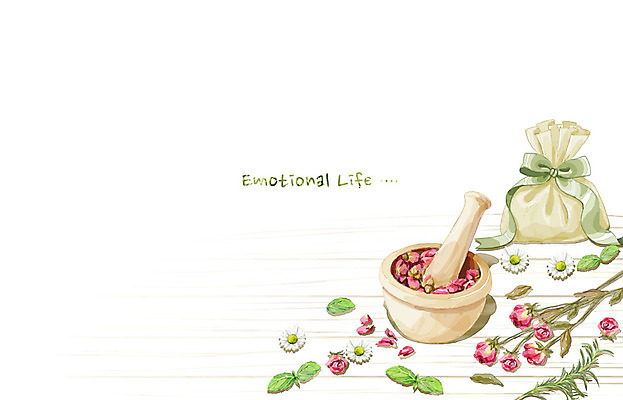 PSD 리본 백그라운드 일러스트 수채화 사람없음 라이프 장미 주머니 허브 감성 막자사발 허브꽃 국내일러스트 식물 꽃 컨셉 생활 사발 파일형식