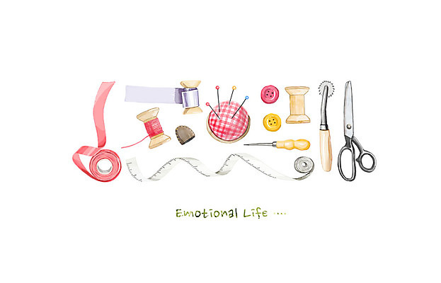 PSD 리본 백그라운드 일러스트 단추 수채화 가위 줄자 사람없음 라이프 바늘 실 바느질도구 감성 골무 국내일러스트 컨셉 문구용품 자 생활 도구 오브젝트 파일형식