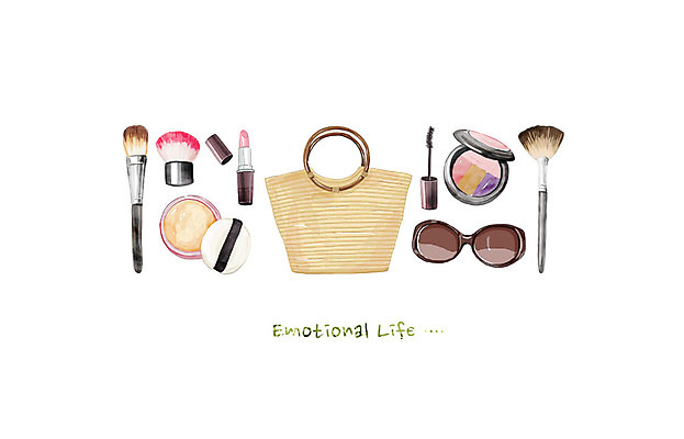 PSD 백그라운드 가방 일러스트 수채화 사람없음 라이프 선글라스 화장품 립스틱 볼터치 마스카라 파우더 감성 메이크업브러쉬 국내일러스트 잡화 안경 컨셉 생활 화장 뷰티 붓 파일형식