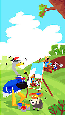 동물 일러스트 곰 사람없음 당근 토끼 붓 그리기 팔레트 이젤 타조 고슴도치 프레임일러스트 국내일러스트 AI파일 포유류 모션 조류 뿌리채소 프레임 반려동물 미술도구 파일형식 벡터