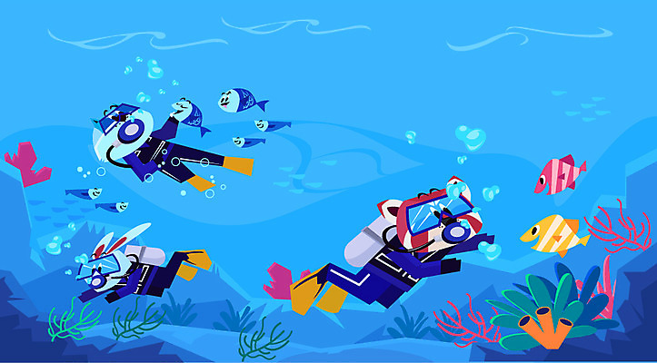 동물 일러스트 어류 사람없음 바닷속 고양이 토끼 산호초 오리발 스쿠버다이빙 레서판다 스쿠버다이빙용품 스쿠버다이빙장비 프레임일러스트 국내일러스트 AI파일 스포츠용품 포유류 프레임 반려동물 수중 수중동물 수상스포츠 수중식물 파일형식 벡터