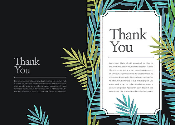 카드템플릿 사람없음 풀잎 감사카드 감사 축하카드 이미지템플릿 AI파일 템플릿 감정 잎 카드_감사 풀_식물 파일형식 벡터