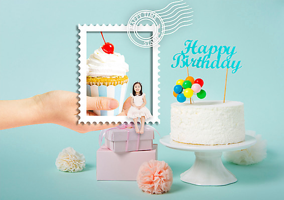 전신 PSD 편집 편집이미지 손 프레임 한명 앉기 소녀 선물상자 케이크 한국인 생일파티 체리 컵케이크 생크림 풍선 생일상 이미지편집 1 여자 어린이 과일 모션 디저트 선물 사람 동양인 신체부위 상자 생일 크림 파일형식