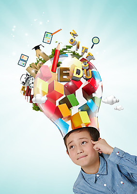 PSD 구름 편집 편집이미지 알파벳 어린이교육 교육 어린이 생각 전구 돋보기 한명 소년 상반신 책 연필 블록 올려보기 자명종 일본인 넘버원 서류판 이미지편집 자연요소 외국인 1 영어 남자 시계 모션 학용품 사람 동양인 필기구 사무용품 알람 파일형식