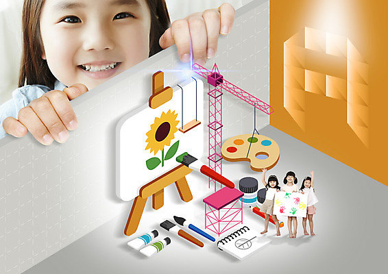 전신 PSD 편집 편집이미지 어린이교육 교육 어린이 해바라기 미술 웃음 소녀 여러명 상반신 물감 미술도구 한국인 붓 스케치북 이젤 손인사 타워크레인 손도장 이미지편집 여자 꽃 다수 문화예술 학용품 표정 사람 동양인 인사 오브젝트 기중기 파일형식