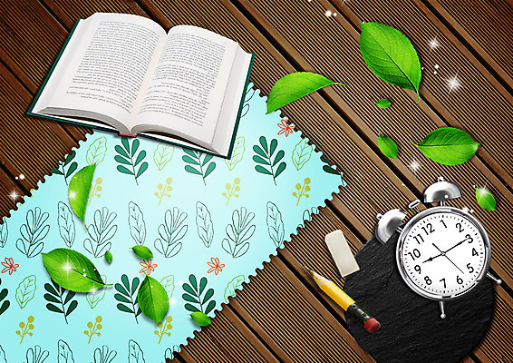 PSD 편집 편집이미지 교육 나뭇잎 사람없음 책 자명종 마루 지우개 교구 지우개연필 마우스패드 이미지편집 시계 잎 학용품 바닥 연필 알람 파일형식