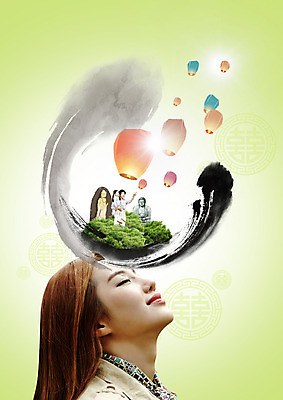 PSD 편집 편집이미지 여자 남자 어린이 여행 붓터치 한국 상반신 20대 성인 옆모습 세명 전통문양 눈감음 한국인 불상 국내여행 풍등 이미지편집 전통 문양 아시아 뷰포인트 불교 모션 조명 사람 동양인 청년 파일형식