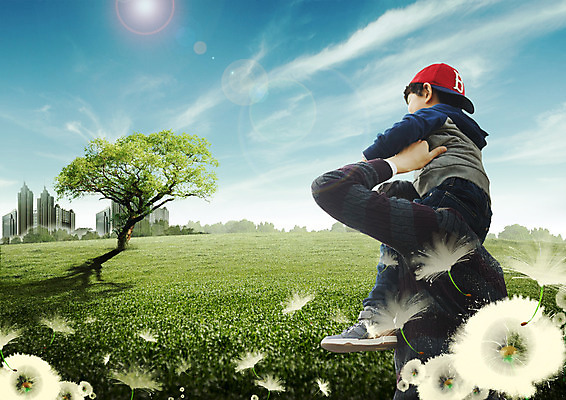 PSD 나무 구름 편집 편집이미지 모자 남자 아들 여행 가족 하늘 가족여행 빌딩 소년 잔디 상반신 성인 두명 옆모습 목말 아빠 민들레 민들레홀씨 이미지편집 자연요소 식물 잡화 꽃 어린이 뷰포인트 관계 모션 사람 건물 파일형식