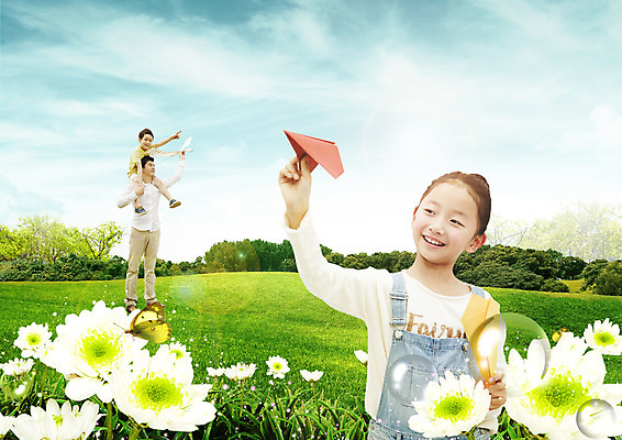 전신 PSD 구름 편집 편집이미지 여자 남자 꽃 딸 아들 여행 가족 하늘 가족여행 서기 웃음 소녀 소년 잔디 상반신 성인 세명 한국인 가리킴 목말 아빠 종이비행기 이미지편집 자연요소 식물 어린이 관계 모션 표정 사람 동양인 손짓 종이접기 파일형식